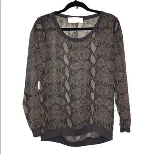 Vintage Havana Snakeskin Print Top, Size Small